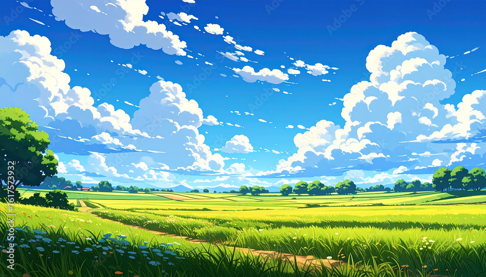 Fototapeta premium 草原 風景 生成AI 背景