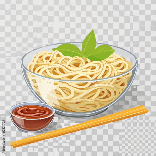 そうめんとつゆのシンプルなベクター素材