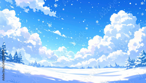 雪　風景　生成AI　背景