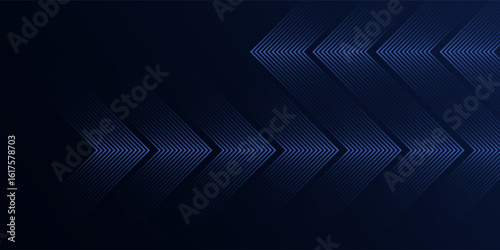 Futuristic Arrow Line Pattern Background in Dark Blue