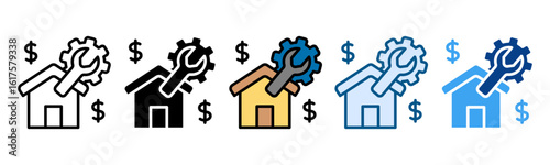 Asset Maintenance Icon Set Multiple Style