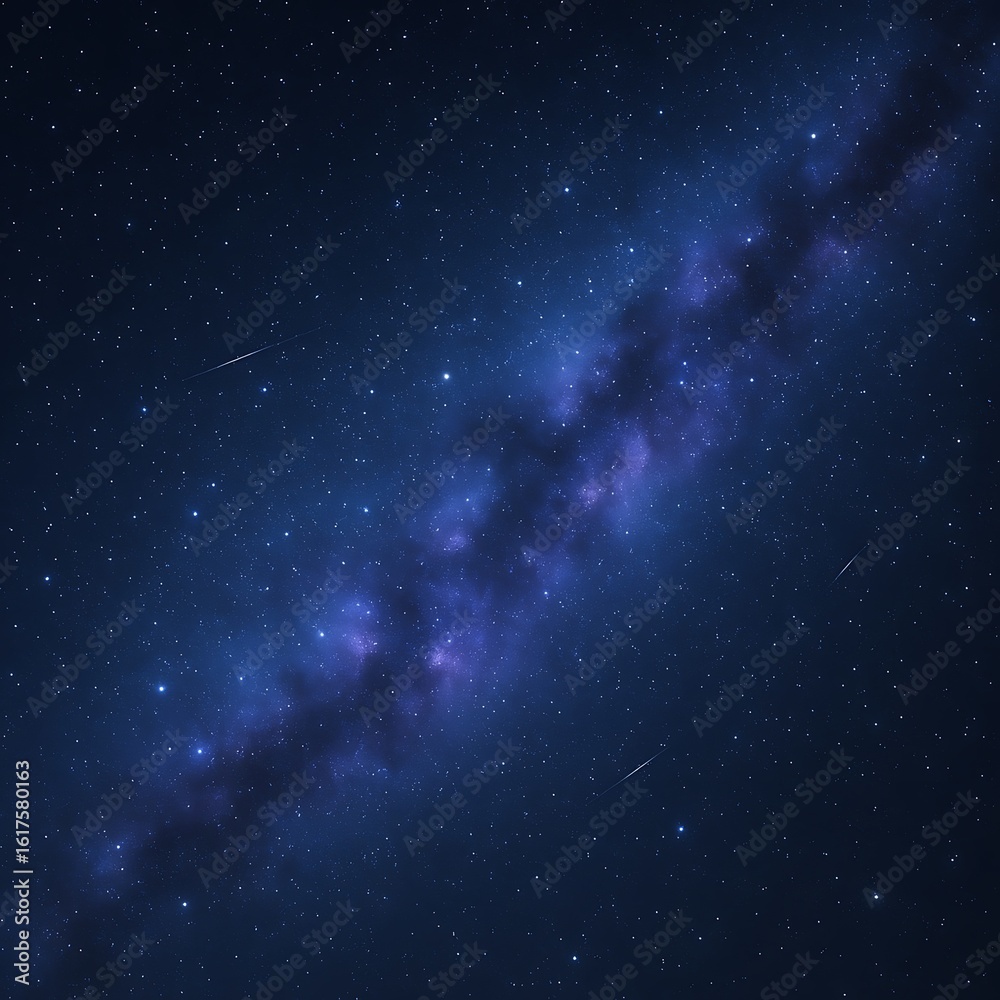 Fototapeta premium Milky Way Galaxy at Night with Shooting Stars