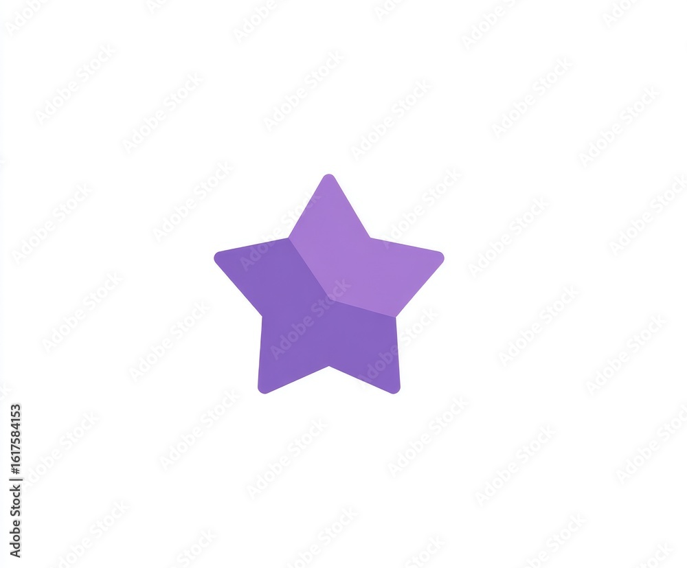 Obraz premium Lavender star, 3D effect, simple icon