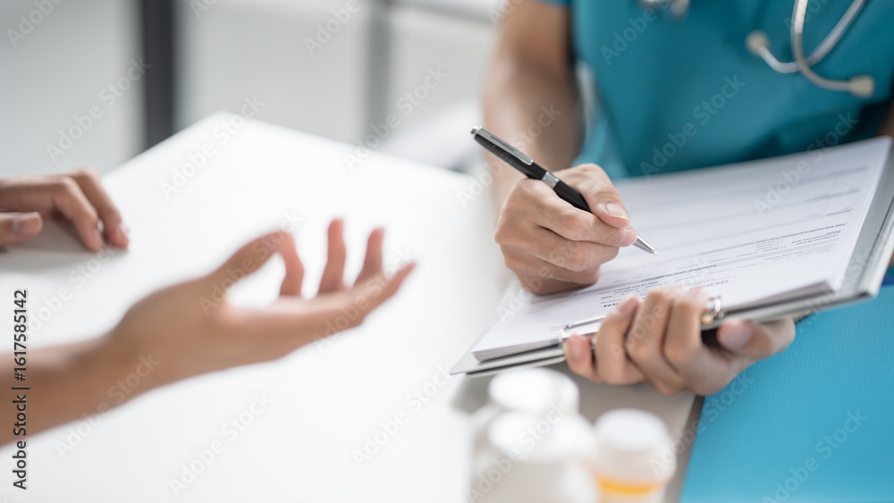 Fototapeta premium Healthcare Counsel Physician Giving Recommendations to Individual
