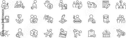 Business and Community Icon Set – Team, Company, Group Meeting, Corporate, Office, Manager, Strategy, Client, Conference, Deal, CEO, Organization, Partnership, Staff, Discussion, Professional Work, Co