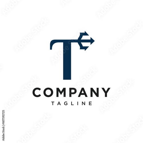 Letter T Trident Logo Icon vector