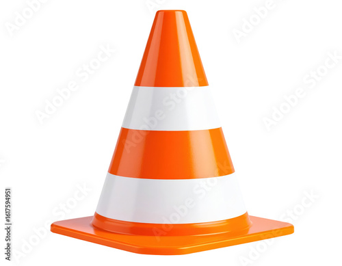 Traffic cone safety cone orange cone construction cone road cone warning on transparent background