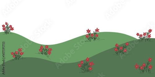 Fields lanscape hill nature ilustration handrawn 