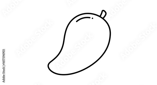 Line drawing of a mango fruit on white background  