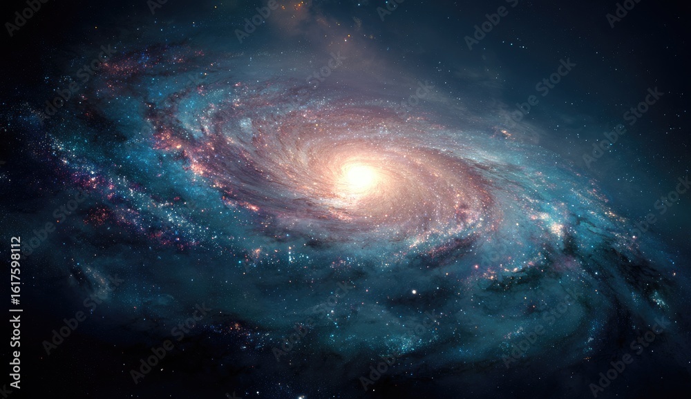 Fototapeta premium Spiral Galaxy Cosmic Background, Space Exploration, Science Fiction Artwork