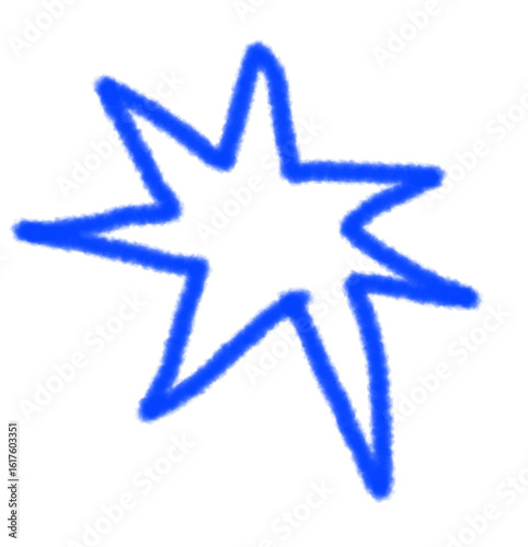 Abstract Hand Drawn Blue Star Vector Illustration with Dynamic Sharp Lines for Creative Design, Kids Projects, and Fun Graphics