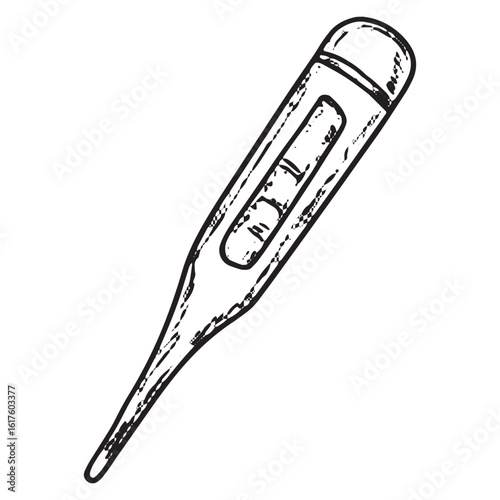 Thermometer Icon: Detailed Medical Temperature Illustration for Health Design