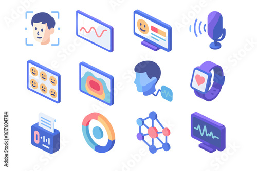 Emotion expression vector dashboard feedback heatmap rate emotional grid sentiment ai icon