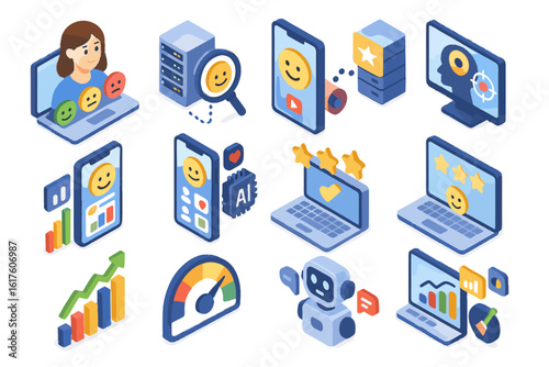 Social feedback vector targeted emotion engagement brand ai meter icon icons assistant