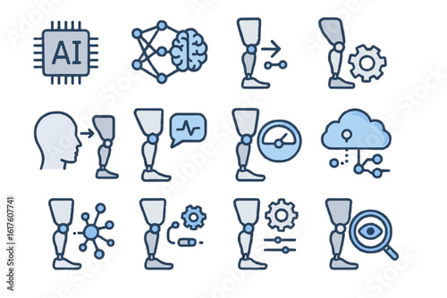 Prosthetic ai behavior feedback processing adaptive chip vector personalized icon autonomous cloud