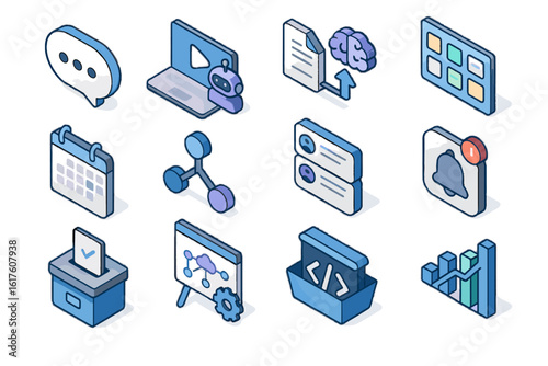 Code shared collaboration progress sharing control threads ai board icon vector system