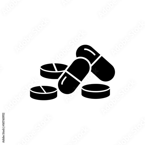  Motion Sickness Pills Medicine Black Filled Icon