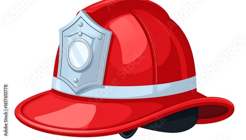 Red firefighter helmet illustration