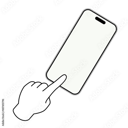 スマホを操作する左利きの手のイラスト素材