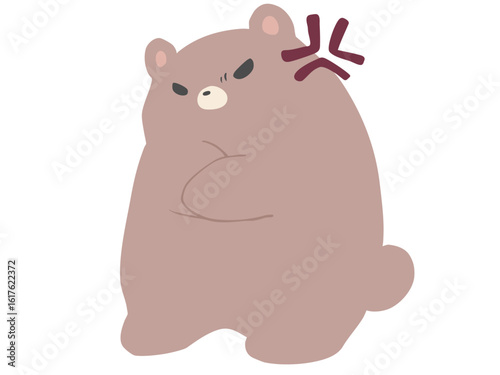 くま 怒りマーク 主線なし