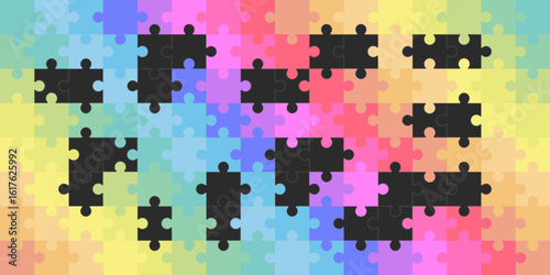 Puzzle pattern background vector set