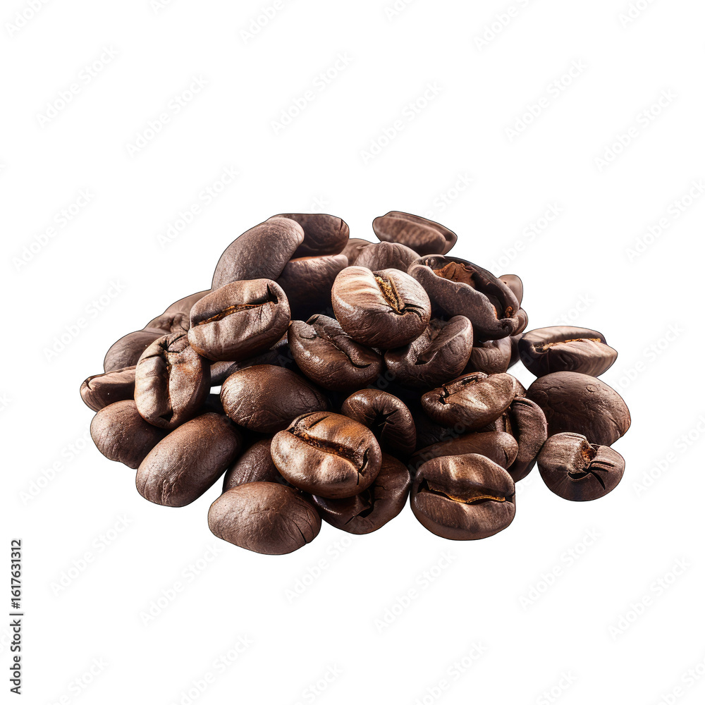 Naklejka premium Dark roasted coffee beans clustered together