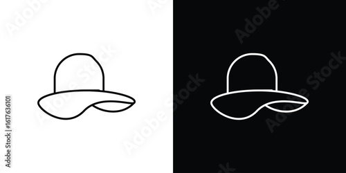 Woman hat icon design. Thin graphic elements vector illustration