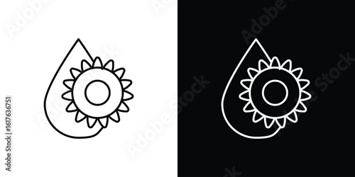 Sunflower oil icon design. Thin graphic elements vector illustration