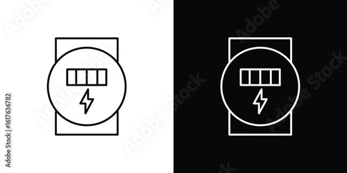 electric meter icon design. Thin graphic elements vector illustration