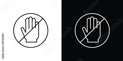 Stop signs design. Thin graphic elements vector illustration