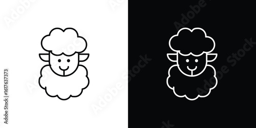 Sheep icon design. Thin graphic elements vector illustration