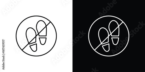 No foot print signs design. Thin graphic elements vector illustration