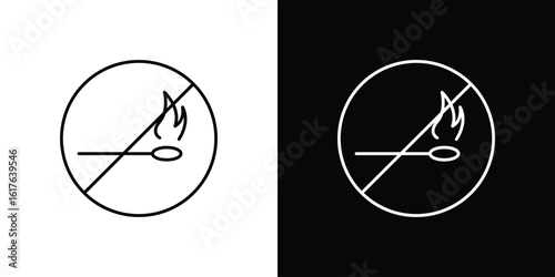 No fire signs design. Thin graphic elements vector illustration