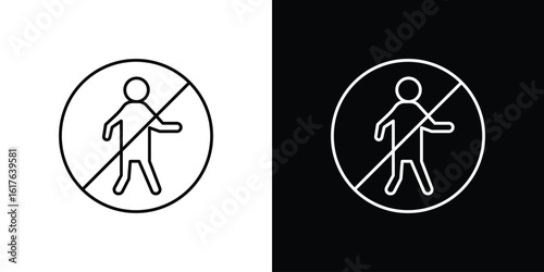 No entry sign design. Thin graphic elements vector illustration