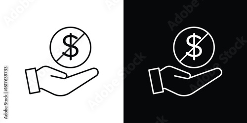 No dollar signs design. Thin graphic elements vector illustration