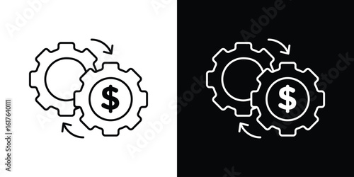 Money processes icon design. Thin graphic elements vector illustration