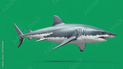 Wallpaper Mural Majestic great white shark glides through ocean depths, powerful predator in motion Torontodigital.ca