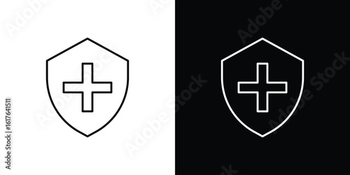 Immune guard icon design. Thin graphic elements vector illustration
