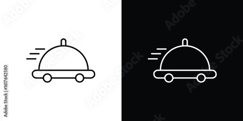 Food delivery icon design. Thin graphic elements vector illustration