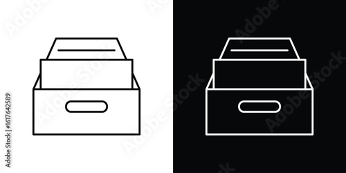 Folder box icon design. Thin graphic elements vector illustration