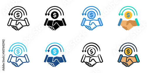 Buyouts icon set multiple style collection 
