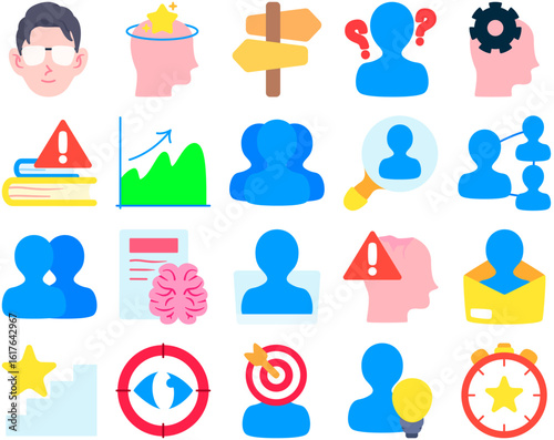 People on Time Business Icon Set ready-to-use vector illustrations ideal for graphic media and design purposes.
