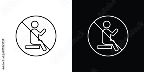 Do not sit signs design. Thin graphic elements vector illustration