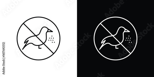 Do not feed birds signs design. Thin graphic elements vector illustration
