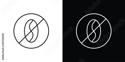 Caffeine free icon design. Thin graphic elements vector illustration