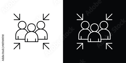 Assembly point icon design. Thin graphic elements vector illustration