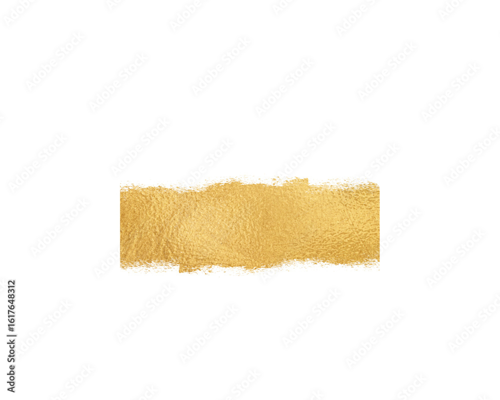 Obraz premium Golden brush stroke isolated on transparent background