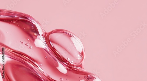 Abstract close-up of a pink gel