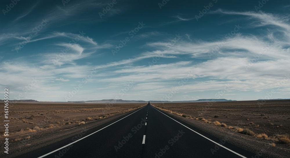 Fototapeta premium Desert highway under dramatic sky