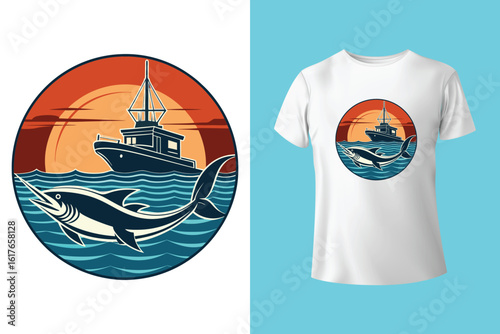 Just Another Day On My Cruising Pontoon. T-shirt design. Vector Illustration.